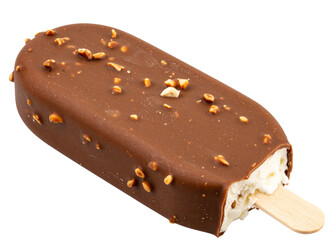  Crunchy Chocolate Ice Cream Bar with Nut Topping and Creamy Filling, Transparent PNG