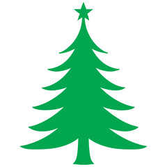 Christmas tree vector silhouette, Christmas icon illustration on white background Christmas Trees Pictogram Set 
