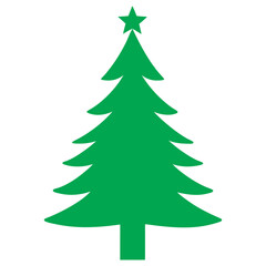 Christmas tree vector silhouette, Christmas icon illustration on white background Christmas Trees Pictogram Set 
