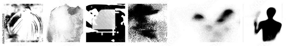 Aufkleber vector abstract portrait compositions featuring distorted human figures.
