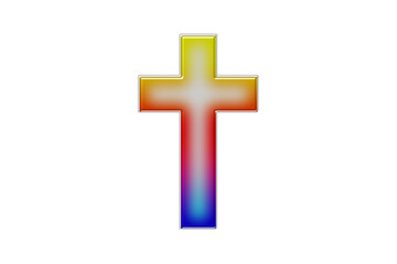 Pentecost Christian Cross on transparent background. Holy Church Celebration. Christian Religious Faith Symbol. 