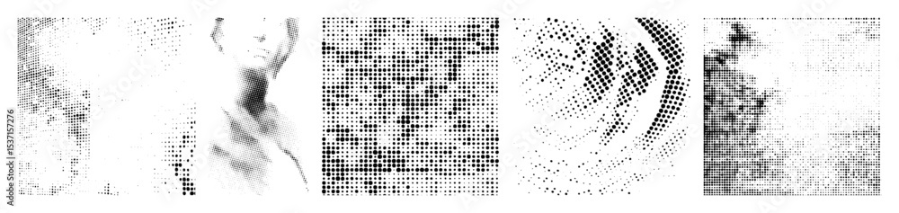 Aufkleber vector abstract figures composed of scattered dots create a dynamic .