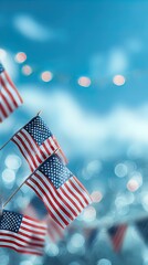 USA Independence Day Instagram story layout with photo placeholders, flags, and celebration icons. , Fourth of July, 4th July celebration, American flag, fireworks, patriotism, America