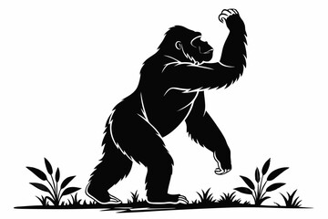 gorilla sihouette black vector