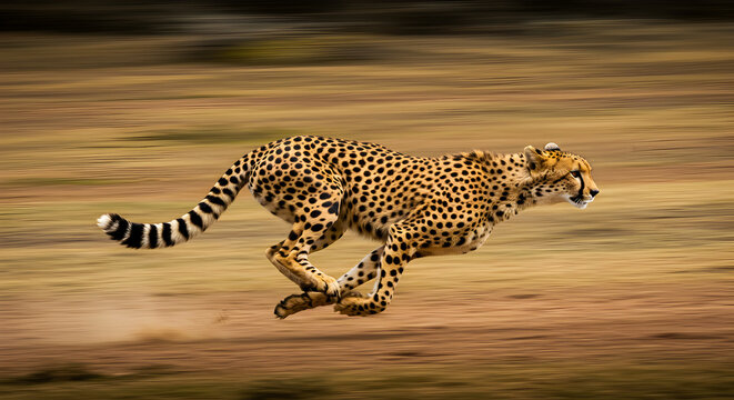 A Cheetah Races Across the Savanna Demonstrating Speed and Movement