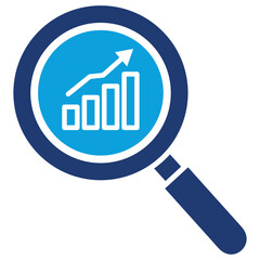 Market Research Flat Blue Icon