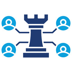Strategic Networking Flat Blue Icon