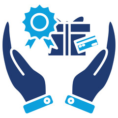 Brand Loyalty Flat Blue Icon