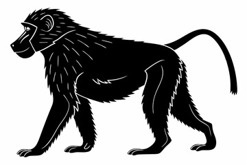baboon sihouette black vector