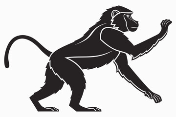 Fototapeta premium baboon sihouette black vector