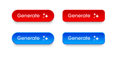 3D Generate AI button. Artificial intelligence and Machine learning technology concept. AI enters by command prompt to generate ideas. Chat with AI. UI, UX design, Vector illustration.