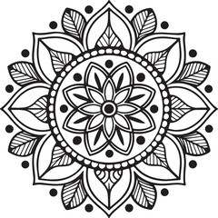Beautiful circular mandala artwork with intricate floral designs for creative projects like invitations, posters, and logos.
