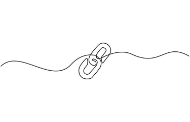 Linear background of chain. One continuous line drawing of a chain. Vector illustration, Single continuous line blockchain Linking sigh