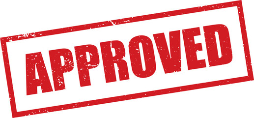 Red Approved Rubber Stamp in Grunge Vector in Sharp Border, Transparent Background, Svg, Png