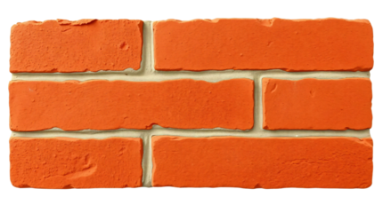 Red brick isolated on transparent background
