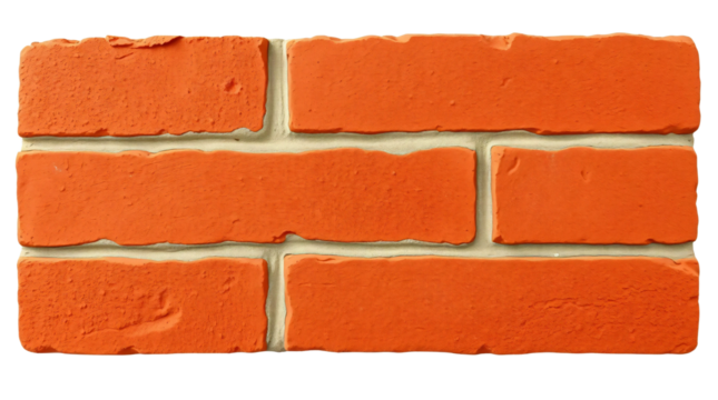 Red brick isolated on transparent background