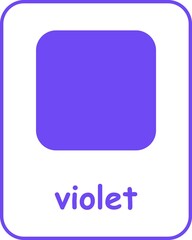 Violet Color Flashcard, Colors Flashcards for Kids, Printable Flashcards, Educational Flashcards, Homeschool, Kindergarten & Pre-School Activity, Learning resources