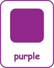 Purple Color Flashcard, Colors Flashcards for Kids, Printable Flashcards, Educational Flashcards, Homeschool, Kindergarten & Pre-School Activity, Learning resources
