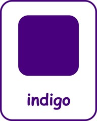 Indigo Color Flashcard, Colors Flashcards for Kids, Printable Flashcards, Educational Flashcards, Homeschool, Kindergarten & Pre-School Activity, Learning resources