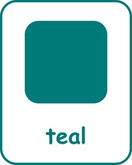 Teal Color Flashcard, Colors Flashcards for Kids, Printable Flashcards, Educational Flashcards, Homeschool, Kindergarten & Pre-School Activity, Learning resources