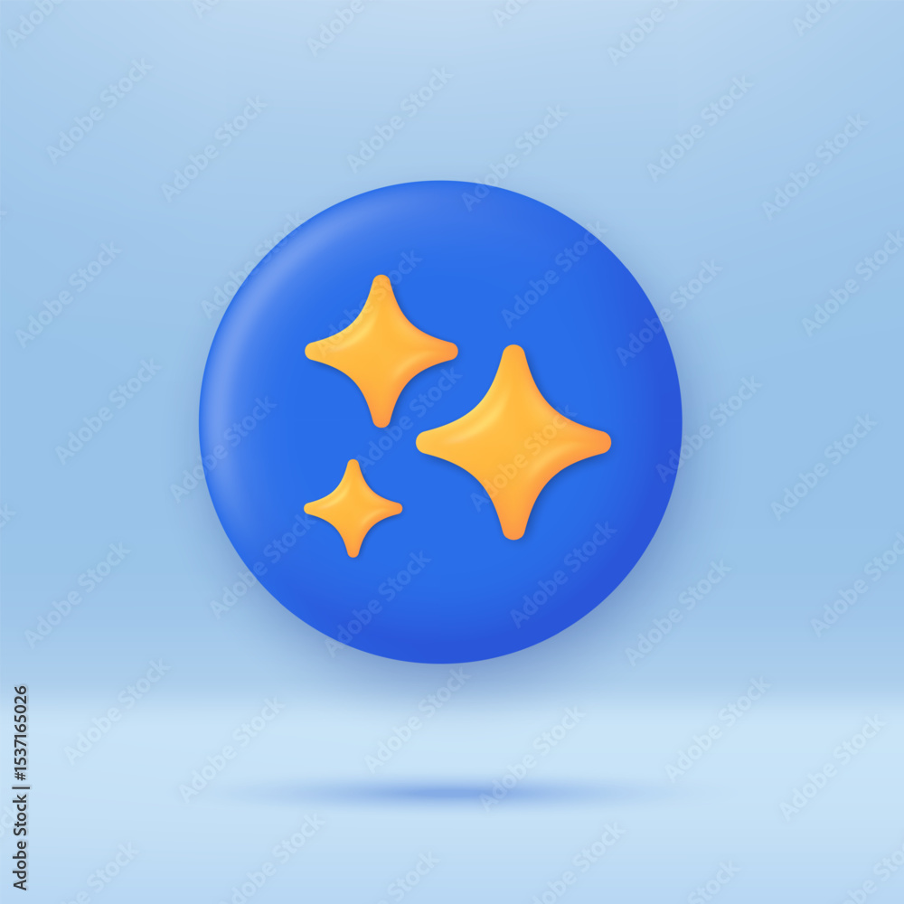 Aufkleber 3D generative AI button. Generate and Magic star icon AI. Artificial intelligence technology and Deep learning. AI enters by command prompt to generate ideas. Trendy and modern vector in 3d style.