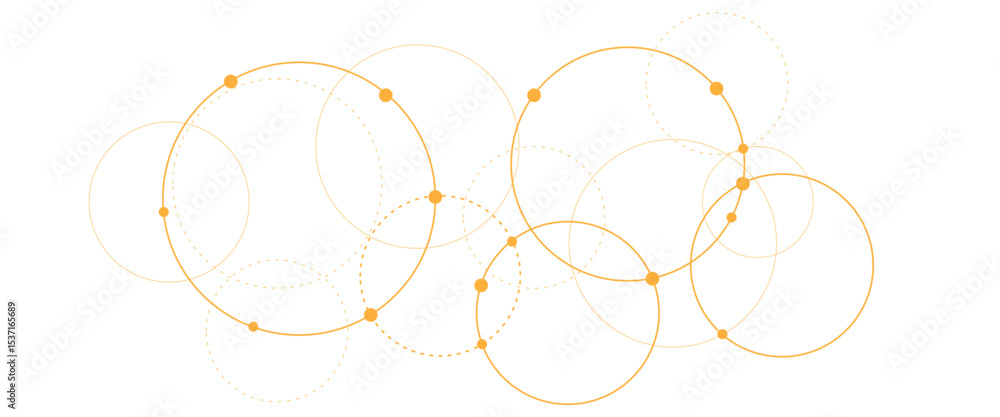 Poster vector creative technology design with circles dots connection concept.