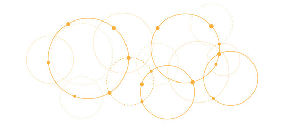 Vector creative technology design with circles dots connection concept.