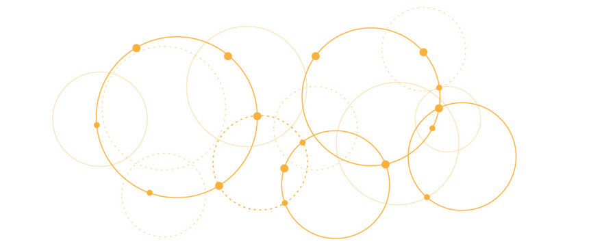 Vector creative technology design with circles dots connection concept.