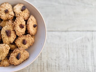 Homemade Oatmeal Cookies in a Bowl.