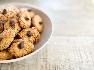 Homemade Oatmeal Cookies in a Bowl.