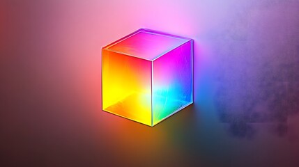 Vibrant Rainbow Cube Abstract Glass Prism Background