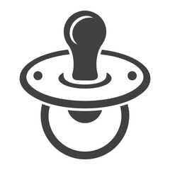 Gray Baby Pacifier Icon Isolated on White Background 1