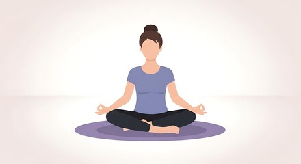 Woman in lotus position meditating for wellness, relaxation and mindfulness