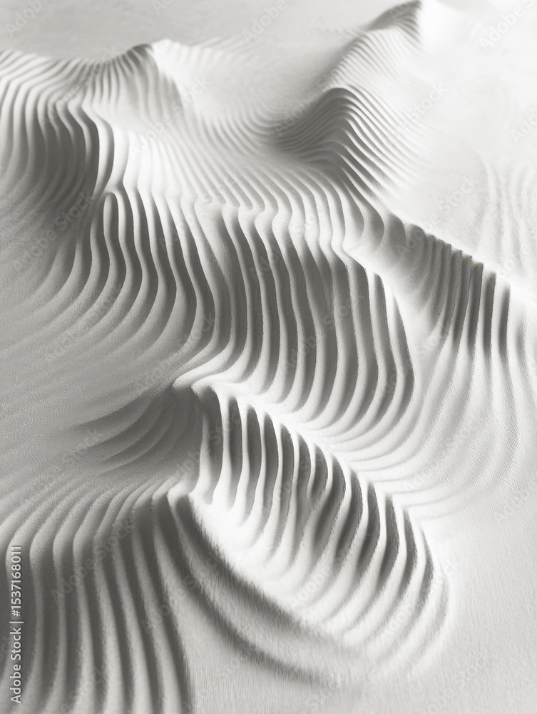 Poster subtle canvas, an intricate texture presenting an array of parallel ridges, creating a minimalist ye