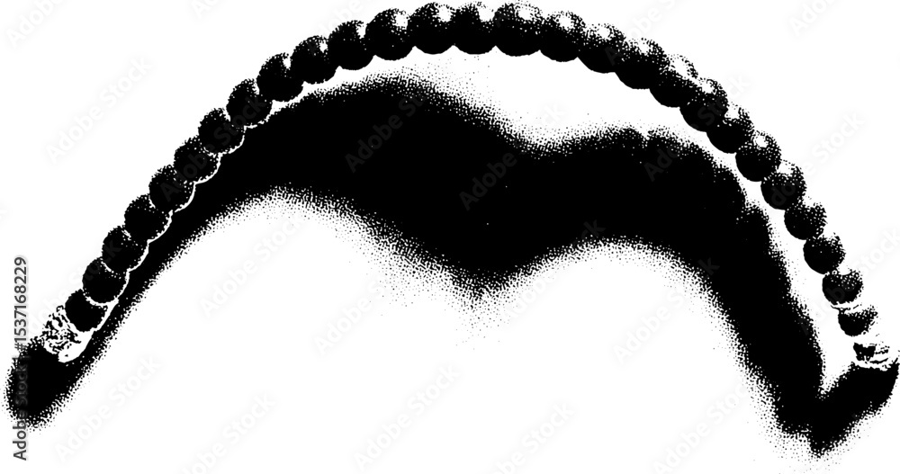Poster high contrast black and white bead string design for artistic projects