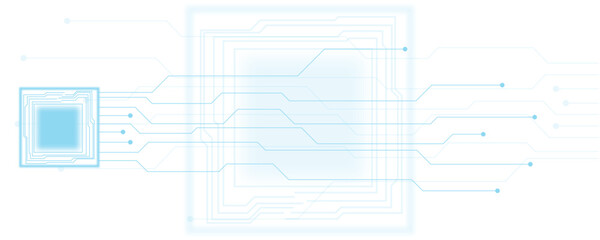 Abstract white blue digital technology futuristic circuit board background design. Technology dots lines connect network background.