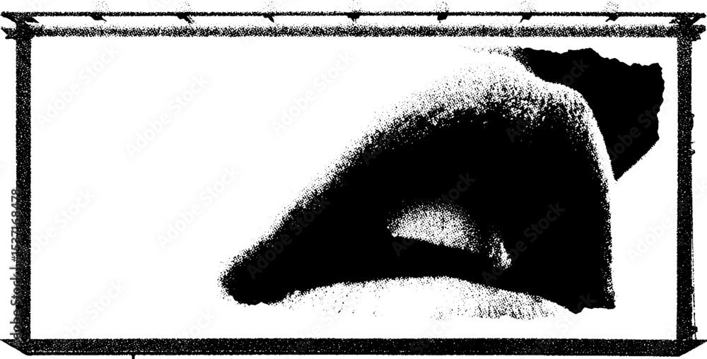 Poster abstract high contrast black and white design featuring structural frame elements