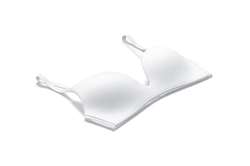 Blank white wireless bra mockup, side view