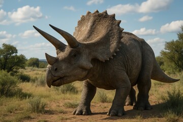 Obraz premium Majestic triceratops in nature
