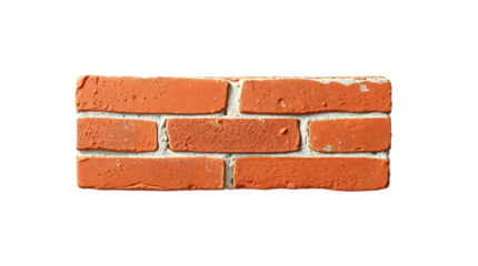 Red brick isolated on transparent background