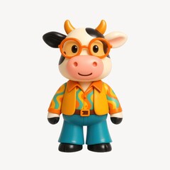 Obraz premium Colorful cartoon cow figurine