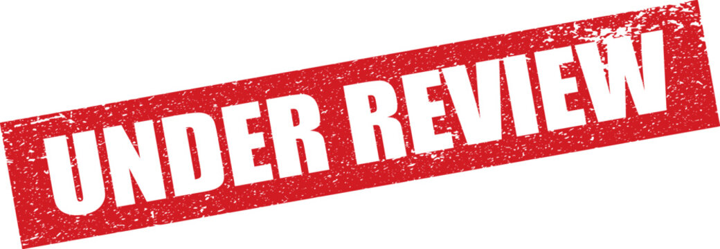 Red Under Review Rubber Stamp in Reverse Grunge Vector, Transparent Background, Svg, Png