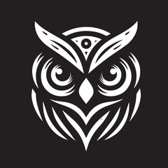 owl eye logo, editable vector image
