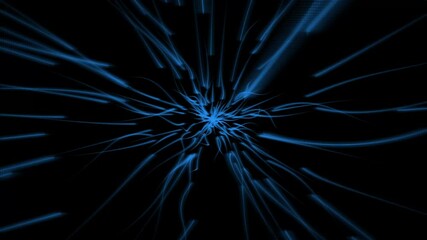 A high-energy blue burst effect with dynamic light streaks radiating from the center. Perfect for use in sci-fi intros, motion graphics, speed warp transitions, and futuristic digital backgrounds.
