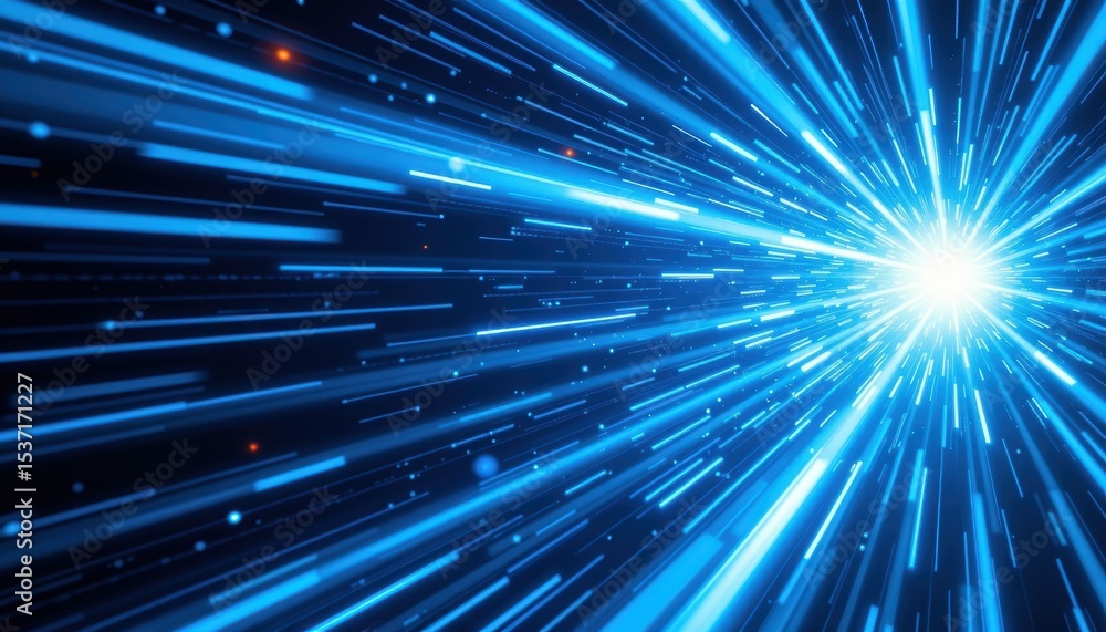 Aufkleber dynamic light burst of energy digital space visual effect abstract environment futuristic concept