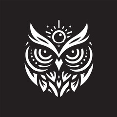 owl eye logo, editable vector image