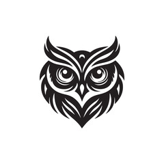 owl eye logo, editable vector image