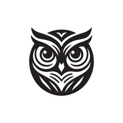 owl eye logo, editable vector image