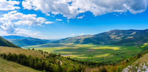 Panoramic photo of Glamočko polje in Bosnia and Herzegovina.