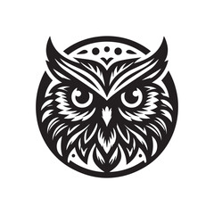 owl eye logo, editable vector image